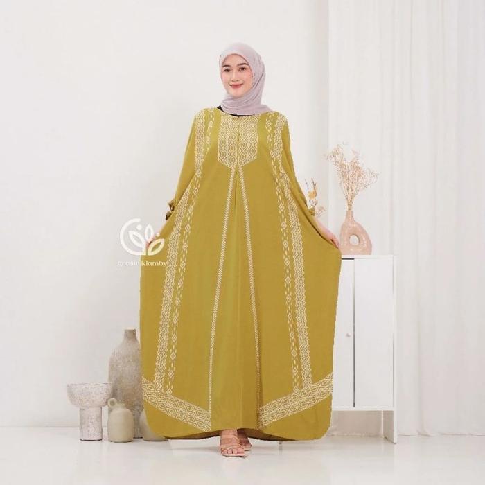 Kaftan Hajar Premium Rayon Jumbo, Kaftan motif terbaru, Kaftan rayon premium, Anjani ,kaftan Jumbo