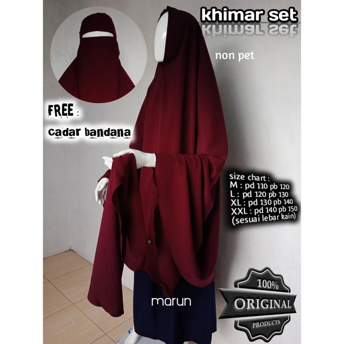 Khimar nonpet jumbo bonus cadar premium jetblack/new fortaleza