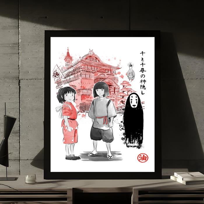 Japan Anime Hayao Miyazaki Anime Figure Totoro Spirited Away Classic Vintage Poster Vintage Room Caf