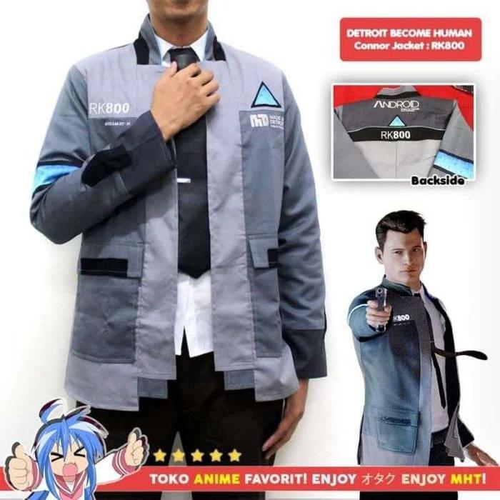 Jaket Detroit Become Human Jaket Reflika Jaket Cosplay Jas Pria Bordir *