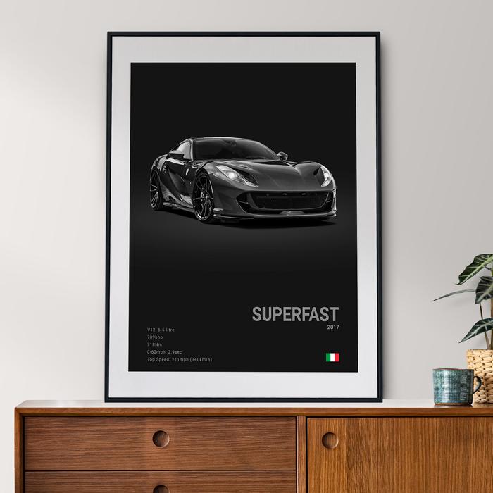 Pop Black and White Italy Cars Luxury Super Sport Car Poster Aesthetic F40 GTO GTB Canvas Print For 
