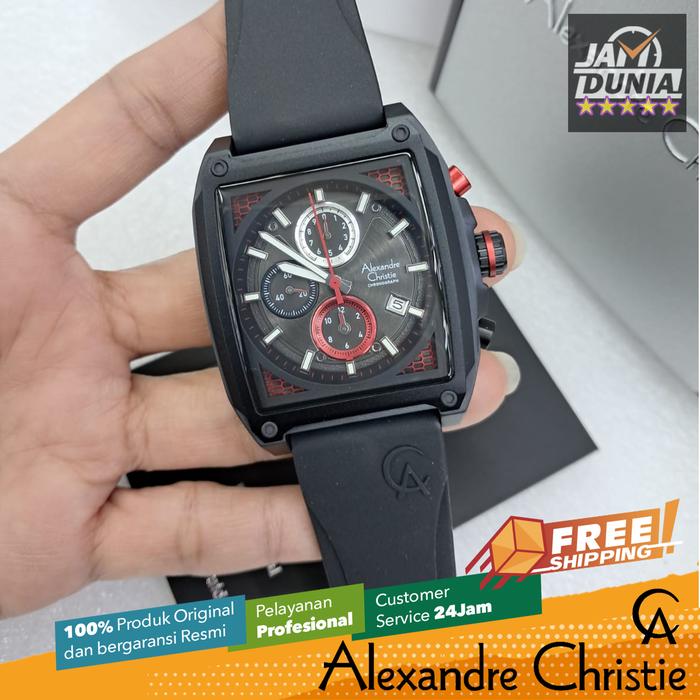 JAM PRIA ALEXANDRE CHRISTIE ORI CHRONO BLACK RED 6614 AC 6614 AC6614 NG