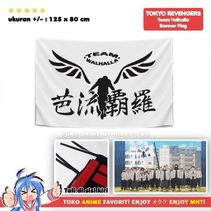 Bendera Anime Tokyo Revengers Valhalla Walhalla Cosplay *
