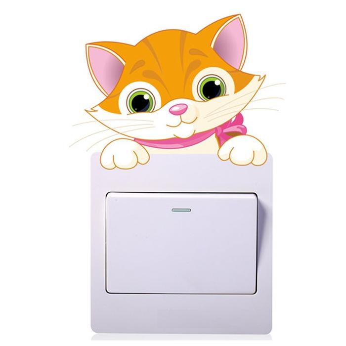 Creative Animal Switch Sticker Kids Room Home Decoration Diy Elephant Cat Panda Giraffe Mural Art Pv