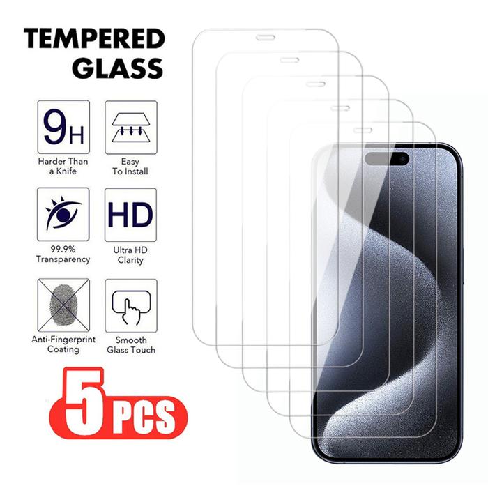 5Pcs Tempered Glass  Apple iPhone 11 12 Pro Max 7 8 Plus Screen Protector  iPhone X XS XR Max SE 202
