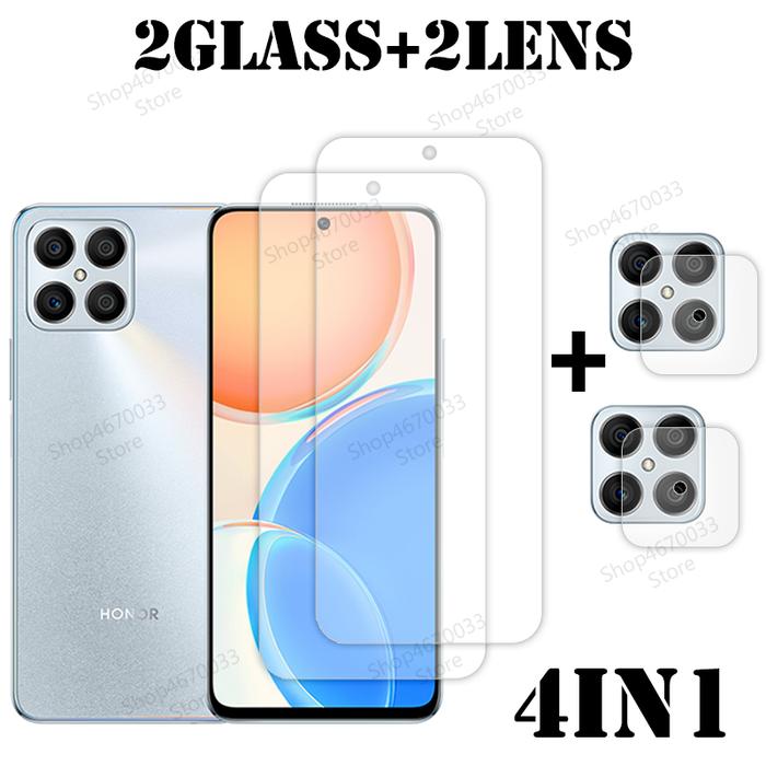 4IN1 Fronts+Lens Tempered Glass  Honor X8 90 Lite X7 X9 X7A Lens Cover  Honor 50 SE 20 Pro 20 10 Lit