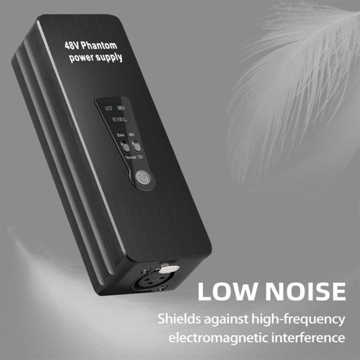 48V/12V Phantom Power Microphone Amplifier Supply  Condenser Mic Portable Mic Preamp Electronic musi