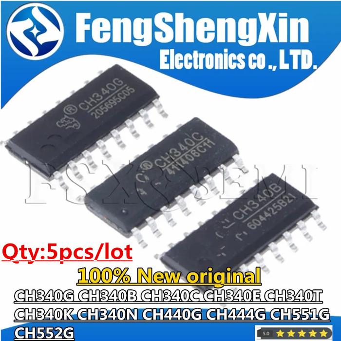 5pcs/lot   CH340G CH340B CH340C CH340E CH340T CH340N CH440G CH444G CH551G CH552G CH340K SOP USB to U