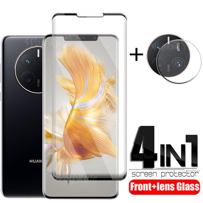 4-in-1  Huawei Mate 50 Pro Glass  Mate 50 Pro Tempered Glass 9H Curved Screen Protector  Huawei Mate