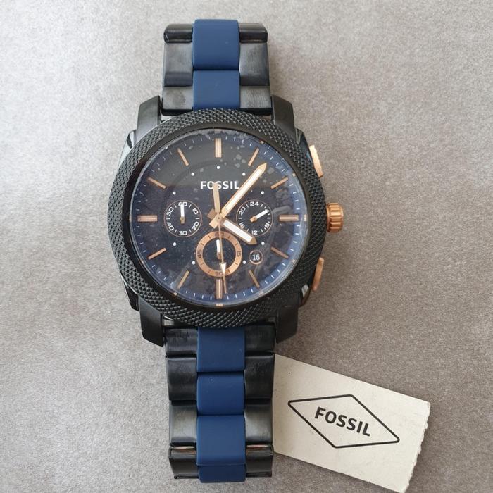 Jual Fossil FS5164 Machine Two-Tone Stainless Steel Watch Jam Tangan Ori