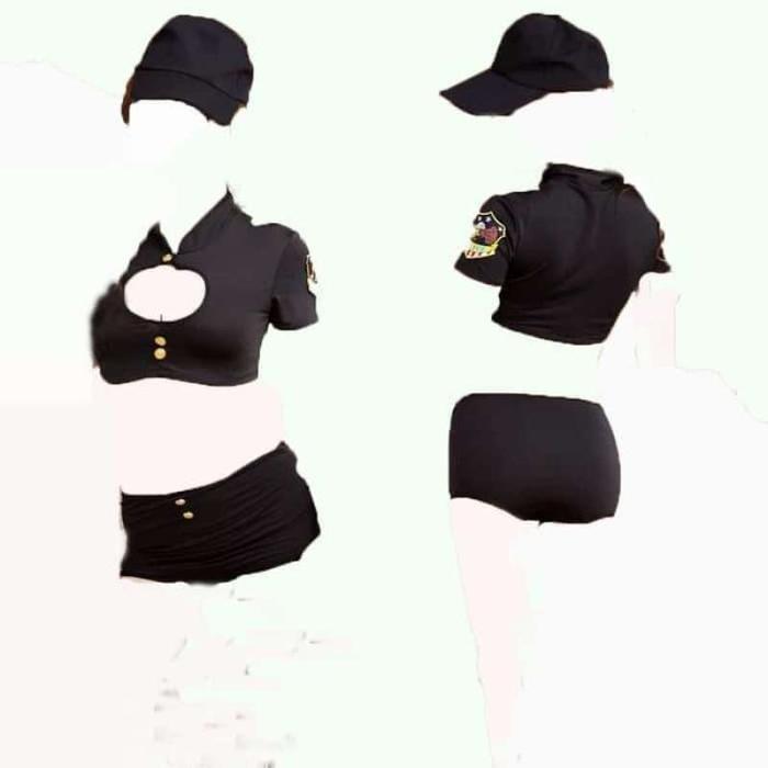 Baju Sexy Wanita Lingerie g string Set CD Polisi Seksi Kostum Costume *