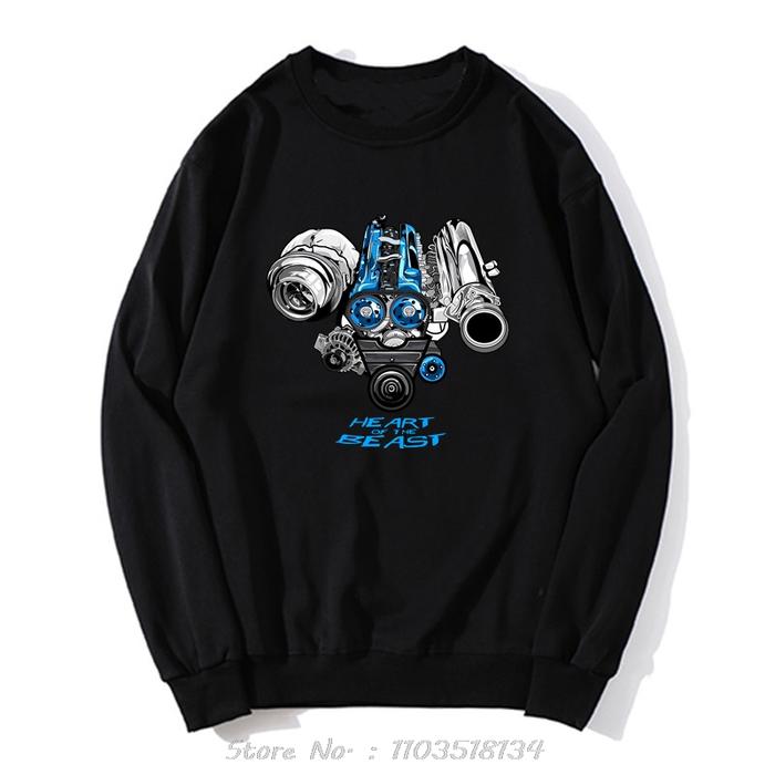 Japan Car 2JZ Engine Turbo Tuning JDM Hoodie Cotton Sweatshirt Men Streetwear Clothing Oversized Top
