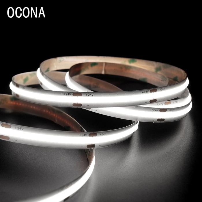 High Brightness COB LED Strip Lights Uniform Cool White Linear Tape Working Light 10mm 5000K Dimmabl