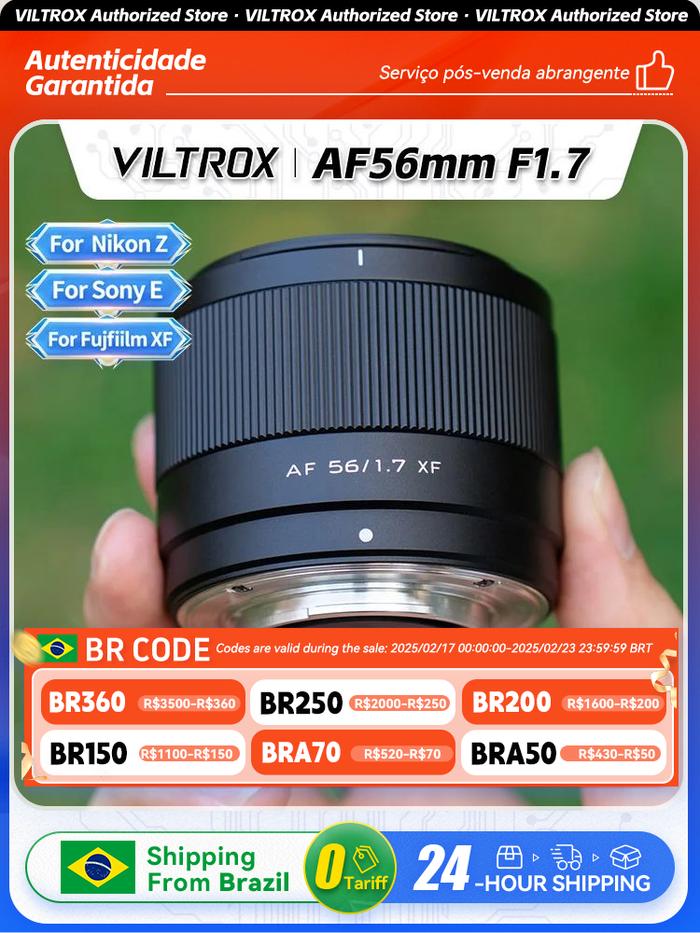 Viltrox AF 56mm F1.7 APS-C Mirrorless Camera Auto Lens for Nikon Z Z30 Z50 Fujifilm XF X-T4 Fujifilm