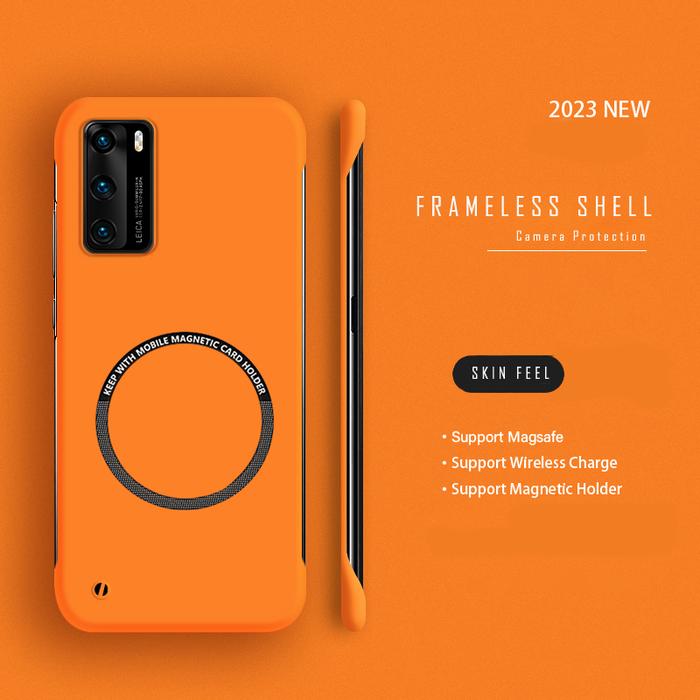 Hard PC Frameless Magnetic Phone Case  Huawei P60 P50 P40 P30 Pro Mate 60 50 40 30 20 Pro Magsafe Ma