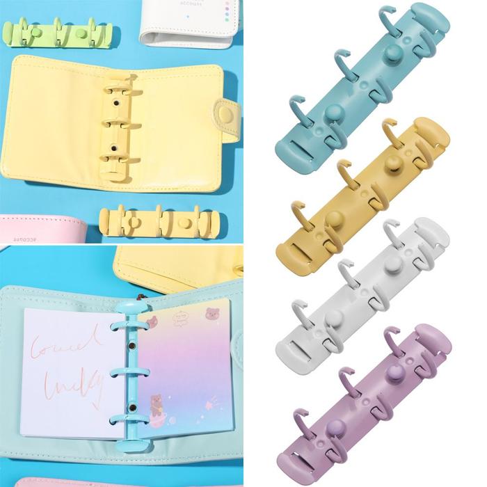 Stationery DIY 3 Holes Notepad Metal Refillable Loose-leaf File Folder Ring Binder Notebook Binding 