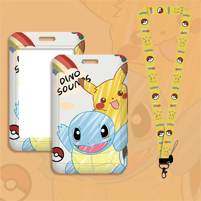 Anime Pokemon Lanyard for Key Neck Strap lanyard Card ID Badge Holder Squirtle Key Chain Key Holder 