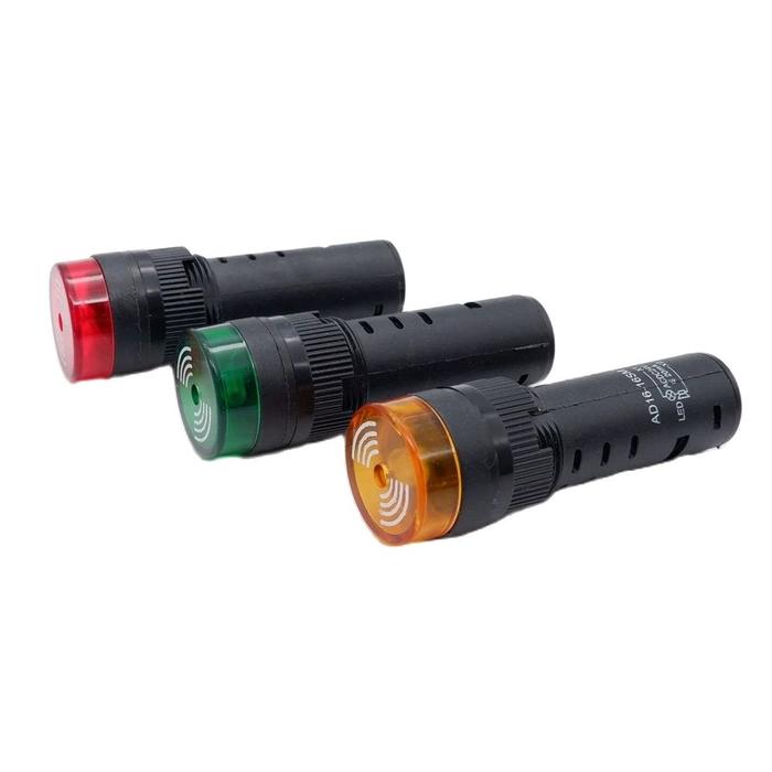 Buzzer 22mm Flashing Signal Light Red LED Alarm Indicator Light 12V 24V AC220V Intermittent Sound Re