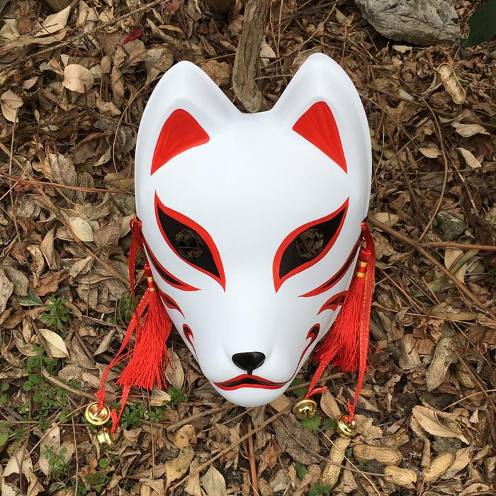 Hand Painted Updated Anbu Mask, Japanese Kitsune Fox Mask Full Face Thick PVC  Cosplay Costume