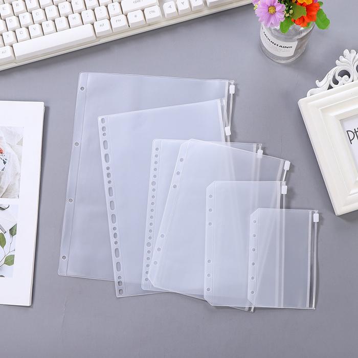 Loose Leaf PVC Storage Bag Sticker Ticket Card Organizer Bag A7 A6 A5 B5 A4 Spiral Notebook Diary Co