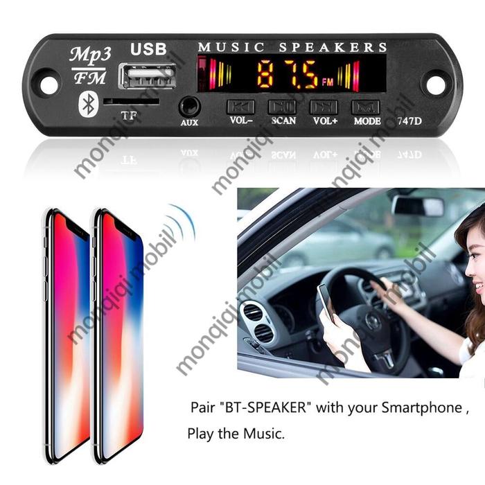 Dikirim Dari Jakarta Mp3 Kit Modul Bluetooth versi 5.0 USB AUX Fm Ridio DC 5V 12V Papan Modul Dekode