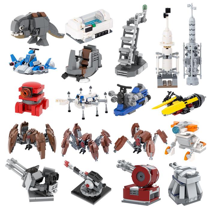 Interstellar Space War Military Weapon Anti-aircraft Gun Flying Machine Crab Droid Robot Block Build
