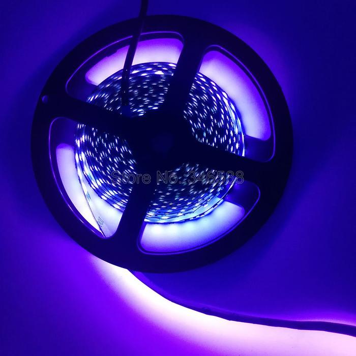 5m 12V Ultraviolet UV LED Strip IP20 IP65 Waterproof 395nm 60 /120 leds/m 2835 SMD LED Strip Light W