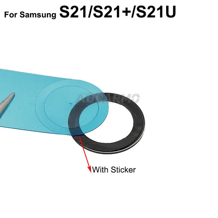 Aocarmo For Samsung Galaxy S21 Plus Ultra S21U Rear Back Camera Lens Glass Without Frame With Sticke