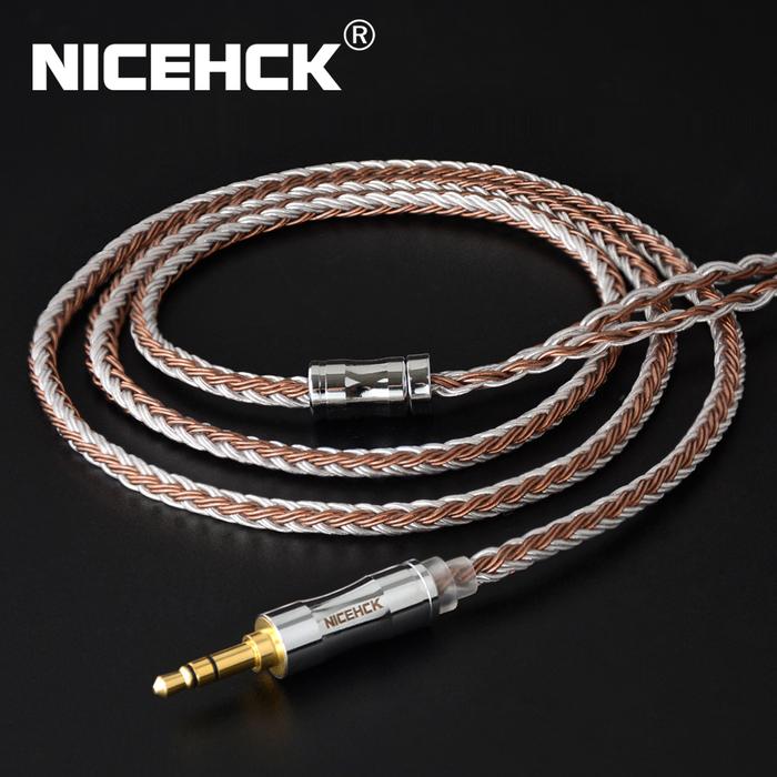 NICEHCK 16 Core Copper Silver Mixed Cable 3.5/2.5/4.4mm Plug MMCX/2Pin/QDC Pin For LZ A7 ZSX C12 V90