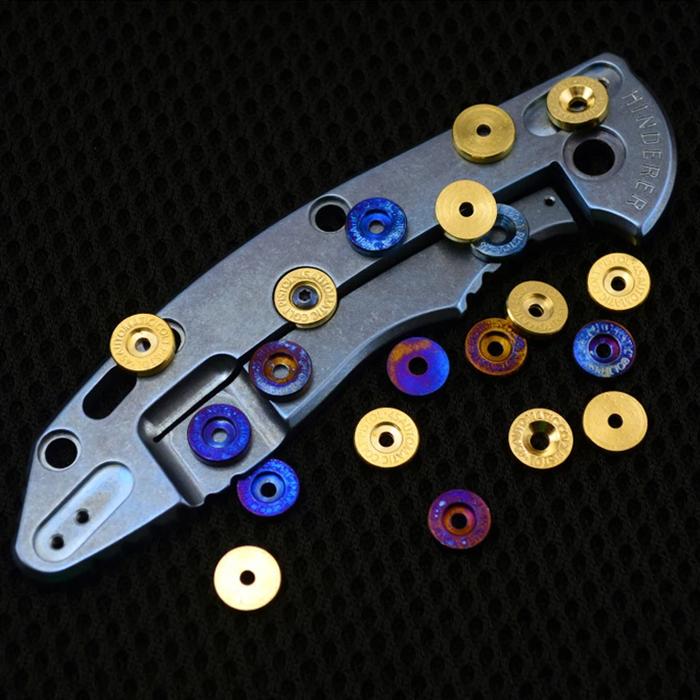CNC Titanium Alloy / Brass Knife Lockbar Stabilizer Thumb Push Screws  Rick Hinderer XM18 Strider SM