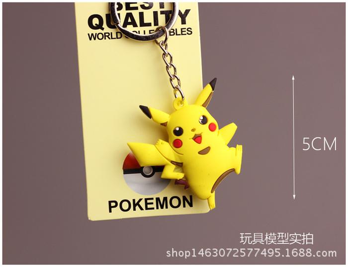 Pokemon Anime Pikachu Bulbasaur Squirtle Charmander Silicone Keychain Accessories Pendant Bag Key Ri