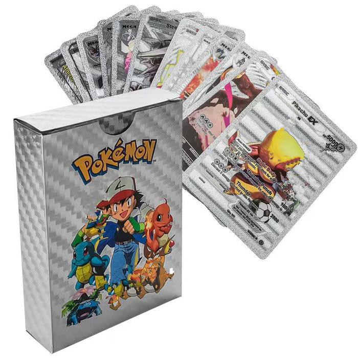 27-110pcs carte pokemon francaises Pikachu Gold Silver Black Vmax GX English Spanish French German P