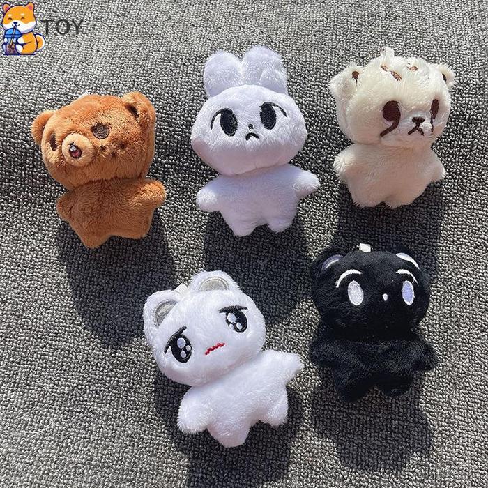 1PC Kpop Cartoon Cheetah Lee Doyoung Mark Same Plush Keyrings Q Styles Mini Gomdo Lee Taeyong Keycha