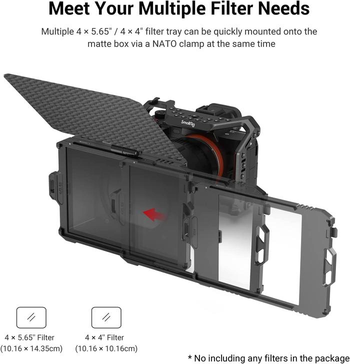SmallRig Mini Matte Box Lite for Mirrorless DSLR Cameras Compatible with 52mm/55mm/58mm/62mm/67mm/72