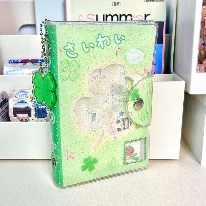 WAKAWAKA A7 Binder Loose-Leaf Notebook PVC Removable Sticker Storage Book Pudding Pocket Notebook Po