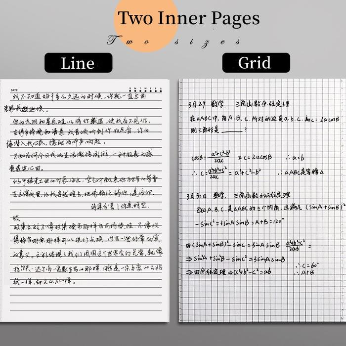 A4 A5 B5 Notebook To-Do Lined Blank Grid Paper Journal Diary Sketchbook Drawing Painting Graffiti No