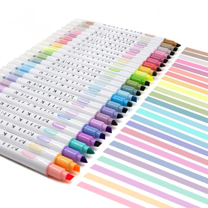 12/24 Pastel Highlighters Assorted Colors Dual Tip Bible Book Annotation Highlighters No Bleed Marke