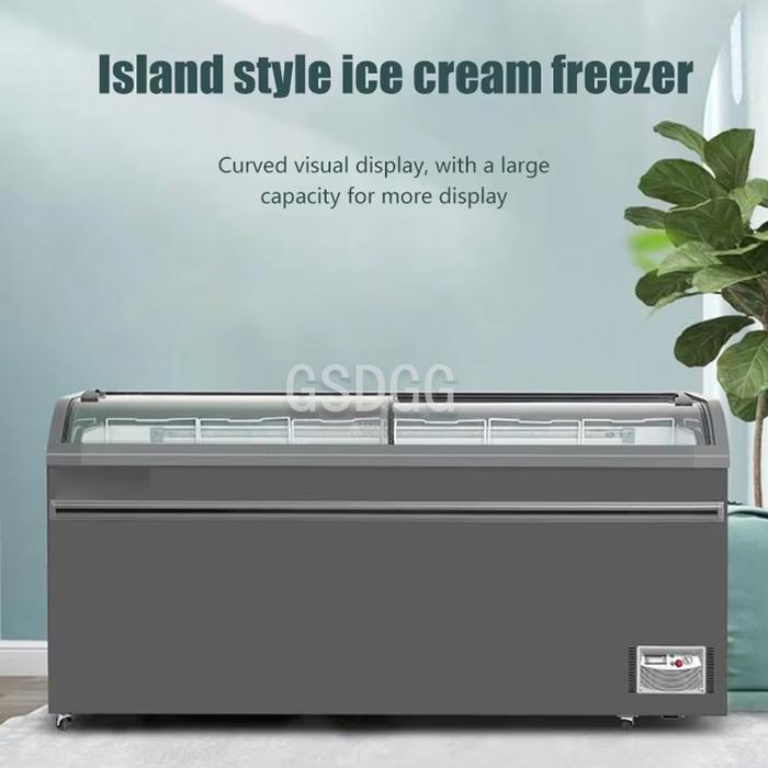 Commercial Glass Door Ice Cream Freezer/Popsicle Freezer, Seafood And Seafood Refrigerator