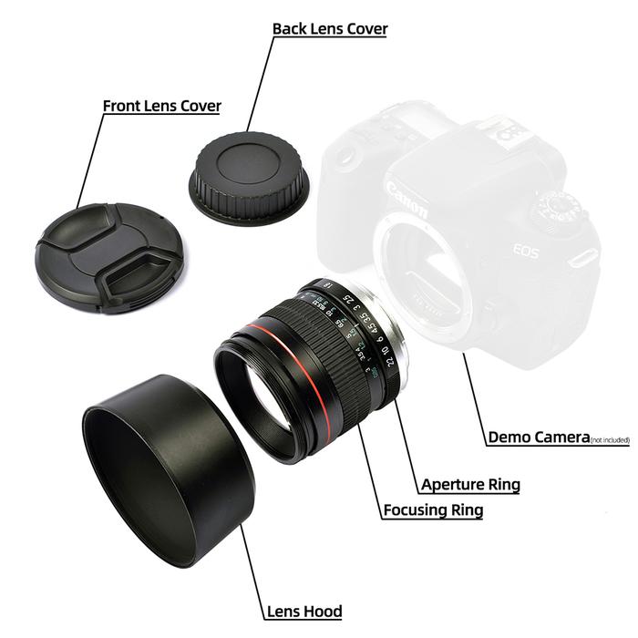 Lightdow Full Frame 85mm F1.8 Manual Focus Portrait Lens for Canon EOS 600D 550D 700D 1300D 6D 7D So