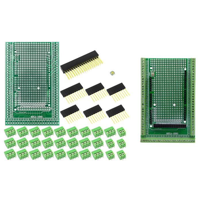 Compatible  MEGA2560 Double-side PCB Prototype Screw Terminal Block Shield Board Kit  Arduino Mega 2
