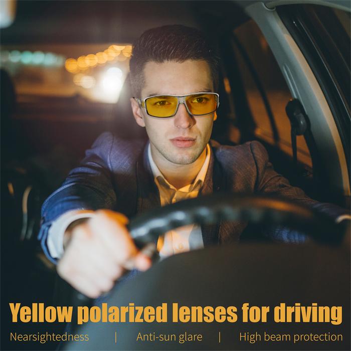 Cool&Ku Night Driving Glasses,Men Women Fit Over Sunglasses, Anti Glare Polarized HD Night Vision Gl