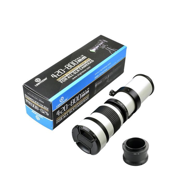 New! Lightdow Super Telephoto Manual Zoom Lens 420-800mm F8.3-16 With T2 Ring Adapter for Sony Canon