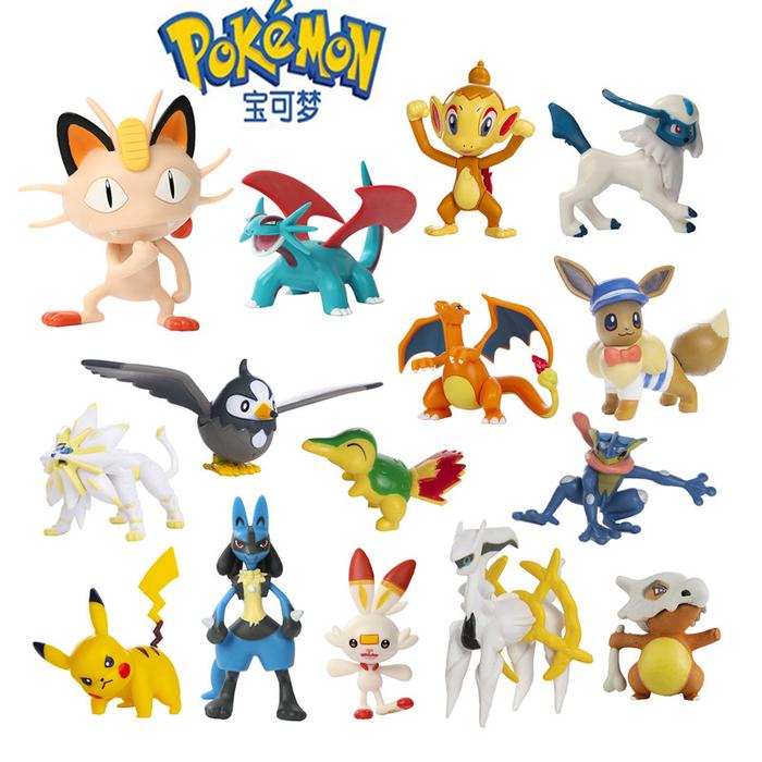 New Pokemon 4-13Cm Cartoons Movie Anime Figure Pikachu Lucario Mewtwo Flying Dragon Pet Action Figur