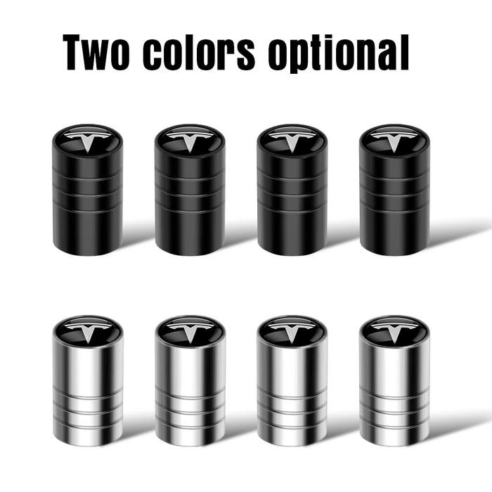 4PCS Metal Car Wheel Tire Valve Air Stem Cap For Tesla Model 3 Model S Model X Model Y Roadster Inva