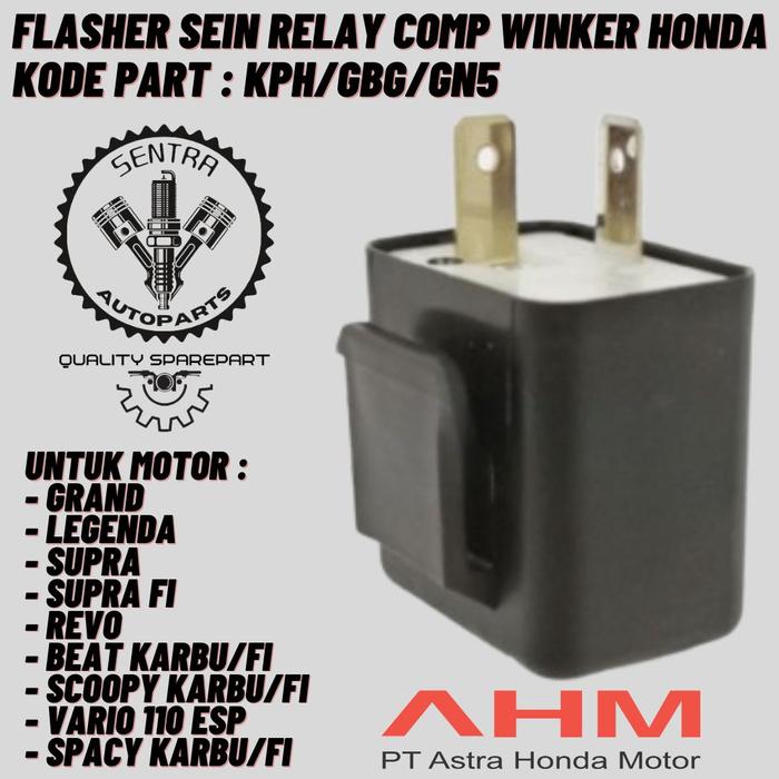 Original AHM Flasher Sein Relay Comp Winker Astrea Grand Legenda Karisma Revo Beat Scoopy Spacy Vari