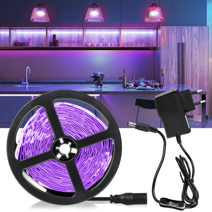 5M/10M UV LED Strip Light Ultraviolet Lamp 385-400nm Black Light 2835 SMD DC12V Ribbon For Glow Part