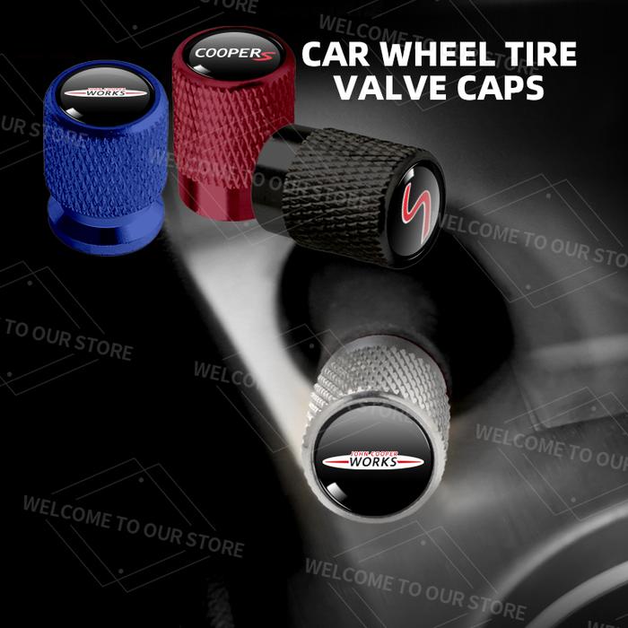 4pcs/1set For Mini JCW R50 R55 R56 Cooper S John Cooper Works S Logo Car Valve Caps Wheel Tires Air 