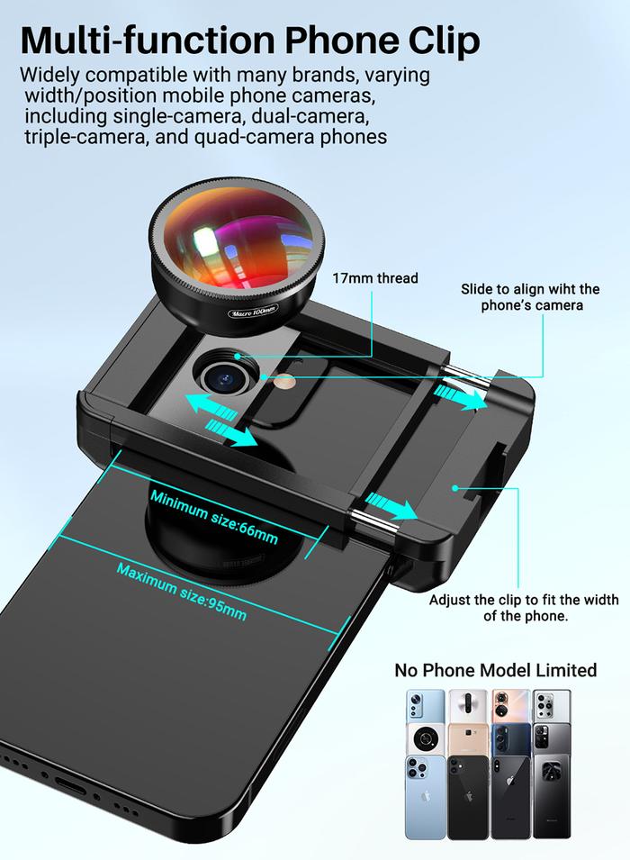APEXEL New Arrival 4k HD 100mm macro Micro lens With CPL filter Multifunctional Clamp for iPhone Sam