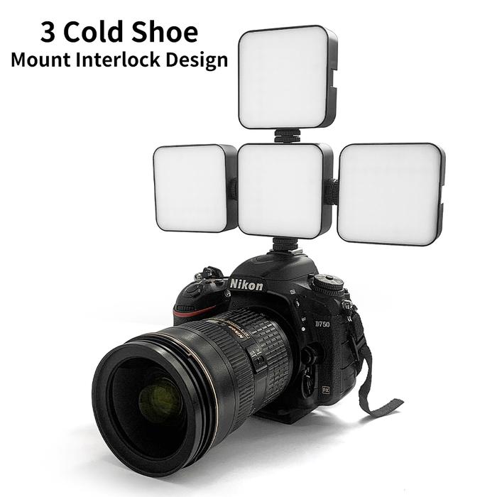 Mini Portable LED Video Light 5W 6500K with 3 Cold Shoe Photographic Fill Light for DJI OSMO Sony DS