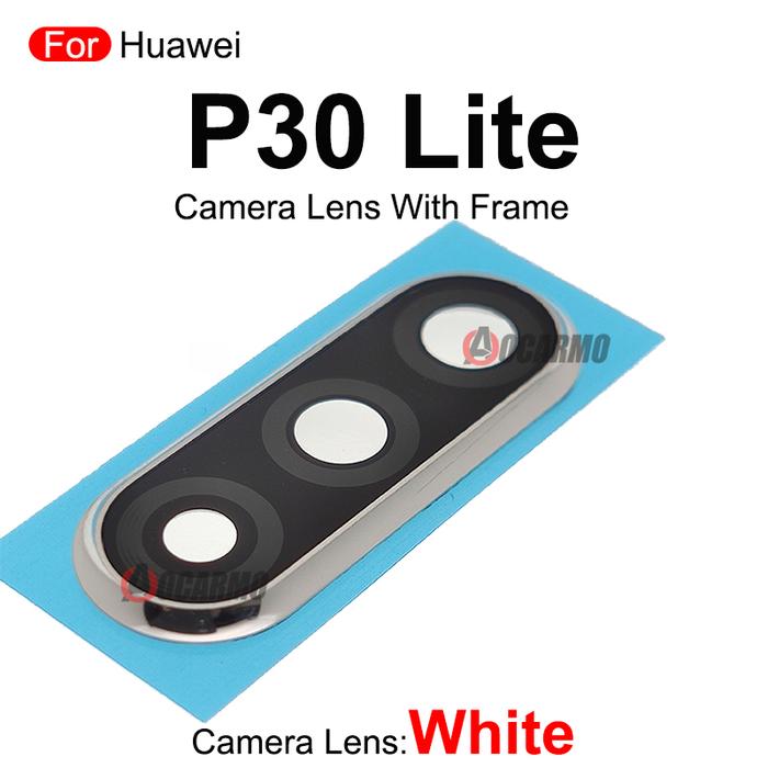 1Pcs White Blue Black Back Camera Lens With Frame With Adhesive Repair For Huawei P30 Lite Pro P30Li